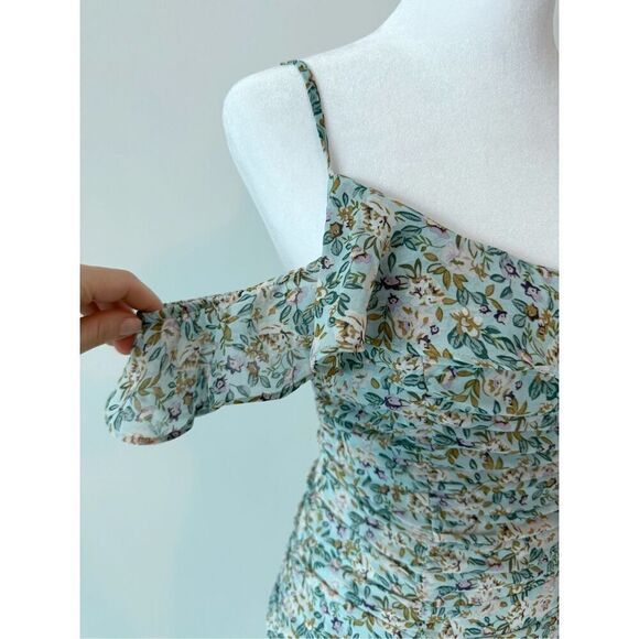 ASTR Daisy Dell Midi Dress Floral Ruffle Maxi Dress Small - Picture 7 of 13
